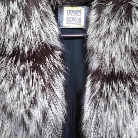 Saga fox blue fox fur coat.